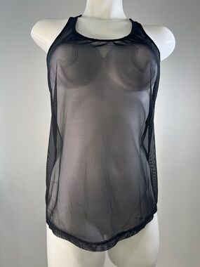Victoria's Secret Black Sheer Mesh Victoria Sport Tee XS